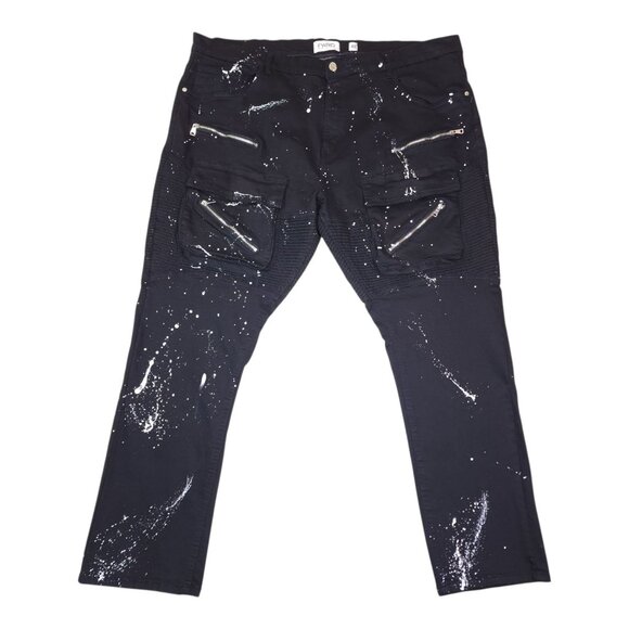 FWRD Denim Mens Paint Splatter Jeans Size 48 Inseam 33 Black White Stretch Denim - Picture 10 of 10